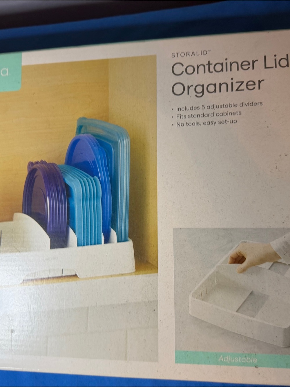 STORALID Container Lid Organizer with Adjustable Dividers